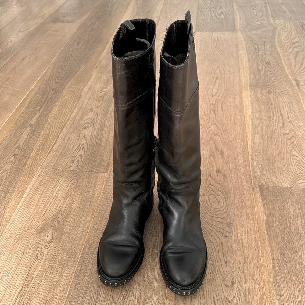 Black Leater Boots Made in Italy